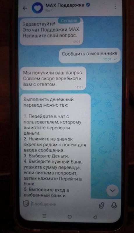 Парень хотел пожаловаться на мошенника в мессенджере MAX, но что-то пошло не так.