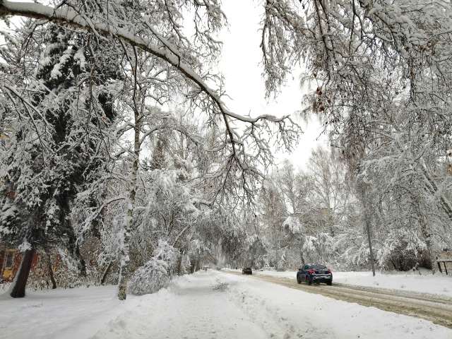 «Акaдeмгopoдoк зaвaлeн cнeгoм. Убopoчнaя тeхникa букcуeт в cугpoбa...