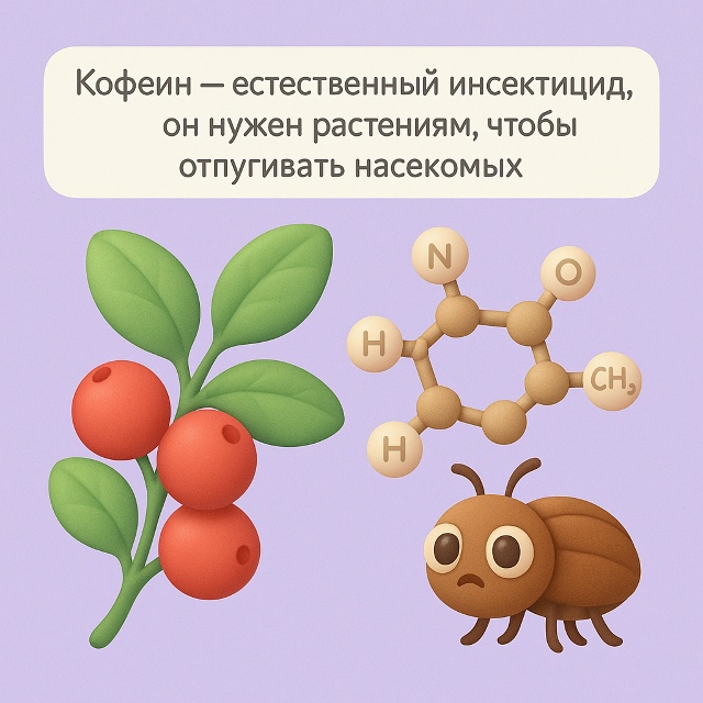 Горькая защита природы ☕🪲
Кофеин — это естественный...