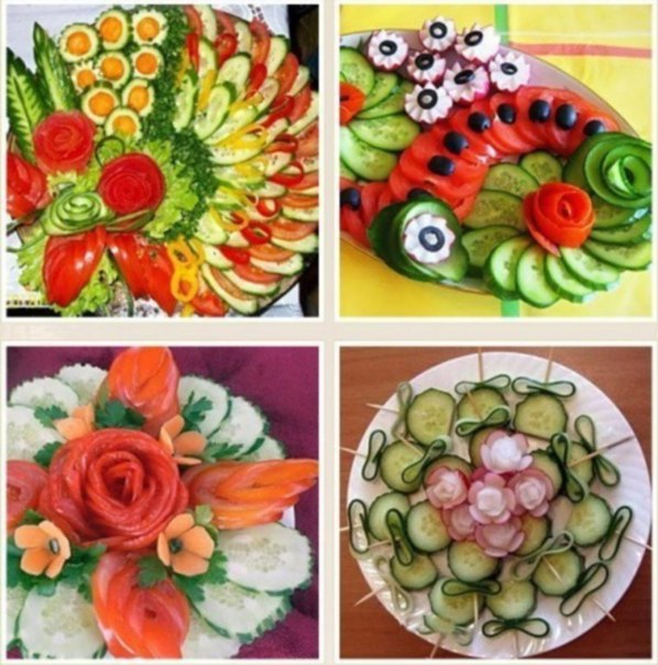 Прекрасные идеи овощной нарезки.