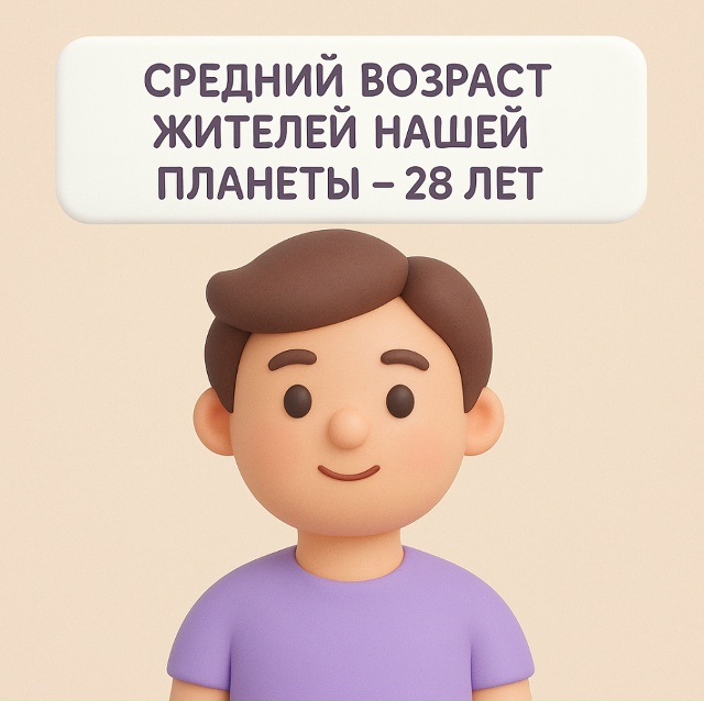 🌍 Планета молодых
Средний возраст жителей Земли — вс...