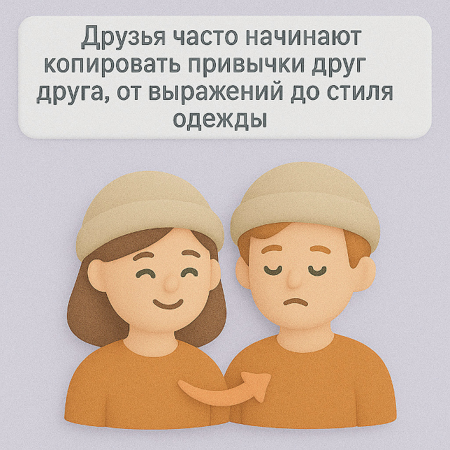 ? Зеркала дружбы
Друзья нередко копируют друг друга ?...