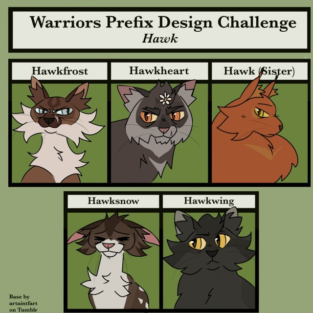 Котики с Hawk — на челлендж Warrior Cat Prefix Design Challenge от artaintfart ...