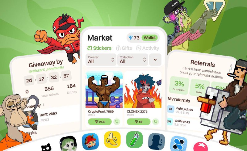 #StickerX 👋
Готовы к большим новостям? StickerX Market уже скоро! 👋
Вы долго этого ждали!
И мы р