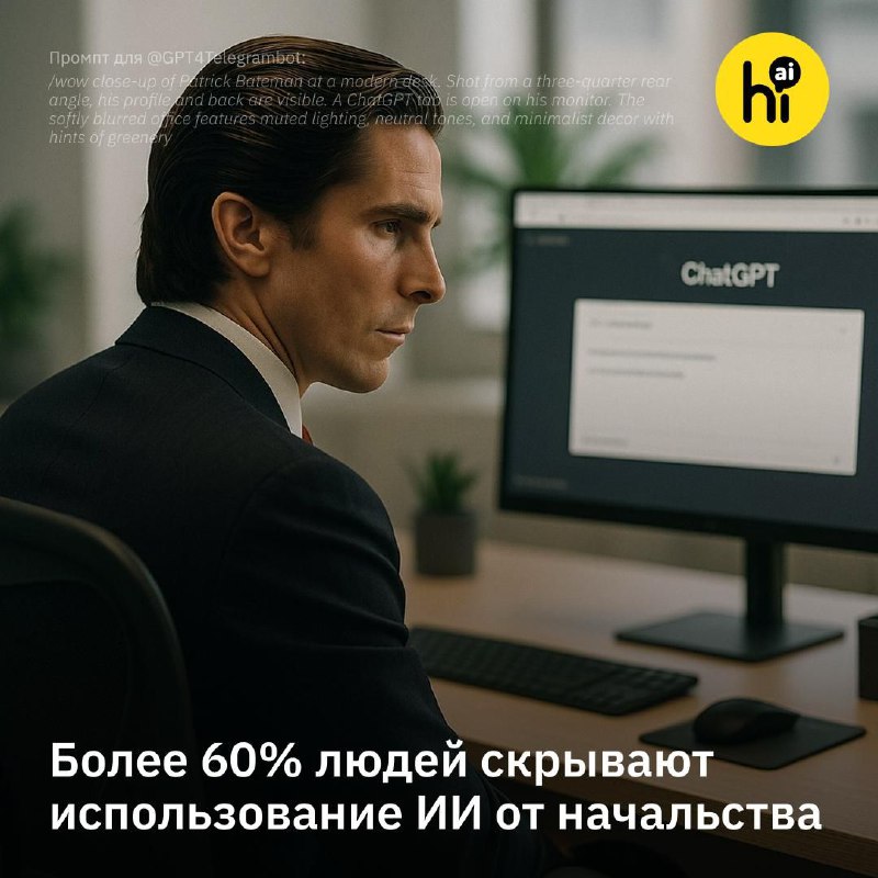 📄 Более 60% людей скрывают использование ИИ от начальства
Более половины сотрудников по всему миру