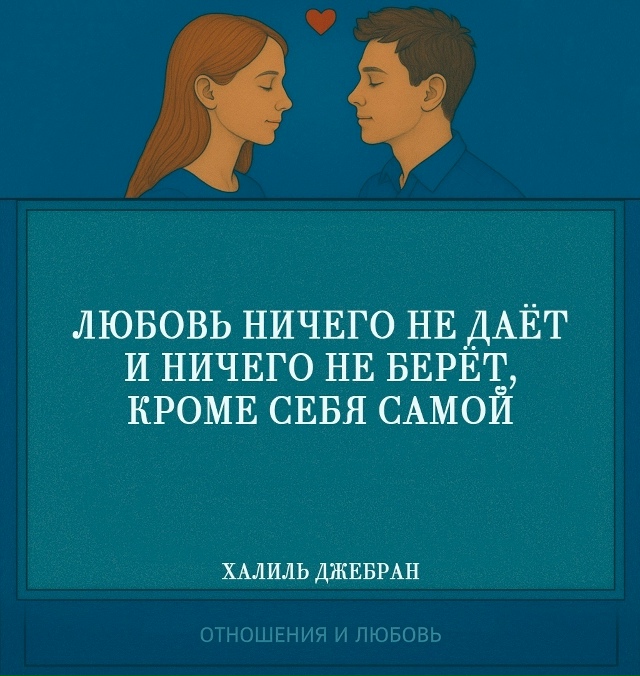 Джебран утверждает, что любовь не является валютой обм...
