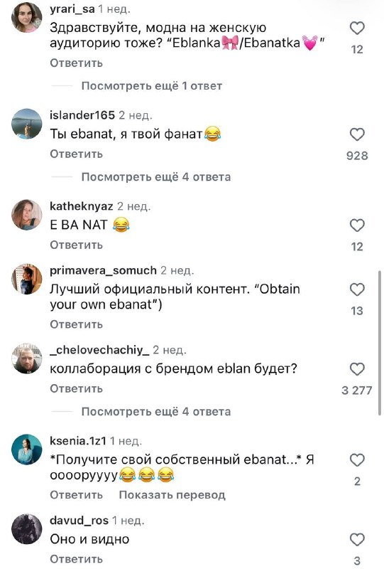 Ор, бренд EBANAT дропнул сайт для покупки товаров с их фирменным логотипом — на соцсети бренда тут ж