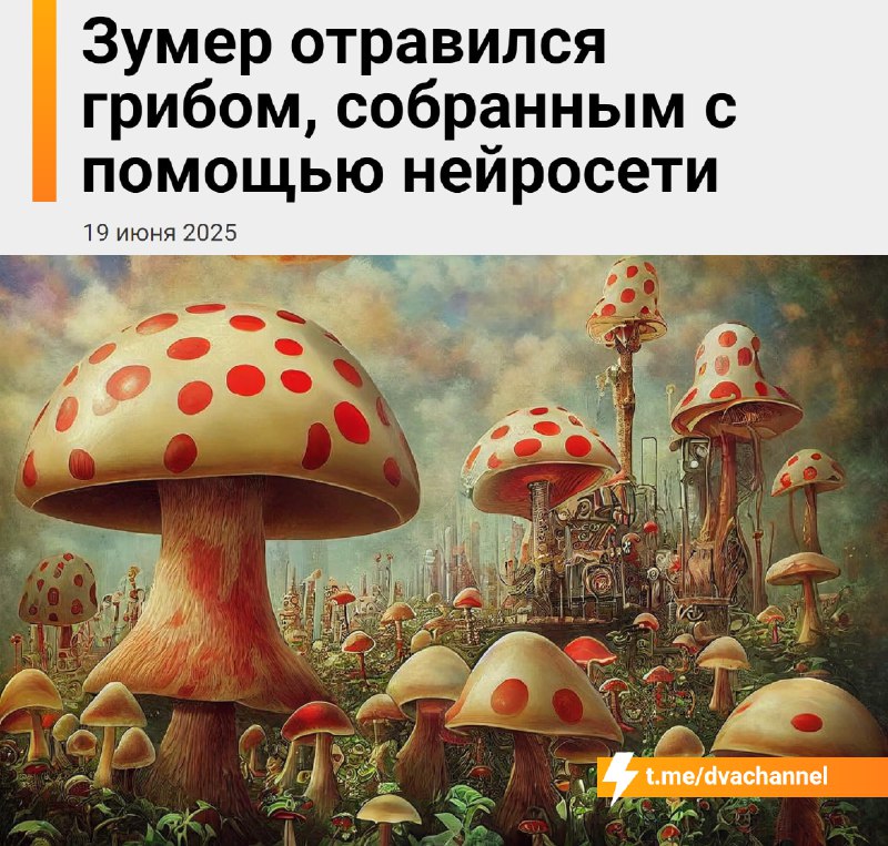 Зумеры идут за грибами с ИИ — и травятся
У зумеров новый тренд: собирать грибы с помощью… нейросете