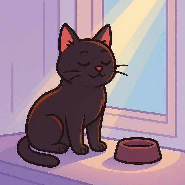 У чёрных кошек шерсть может менять оттенок на солнце —...