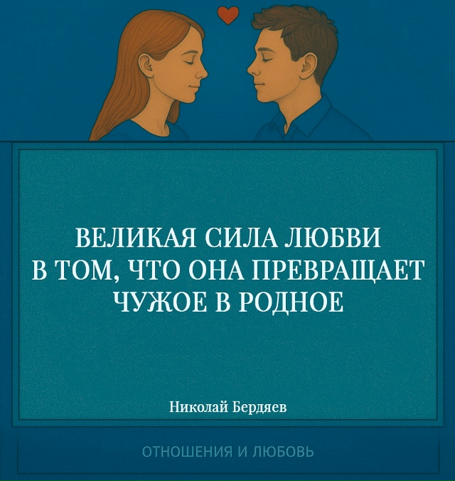 Бердяев говорит о преобразующей природе любви. Она обл...