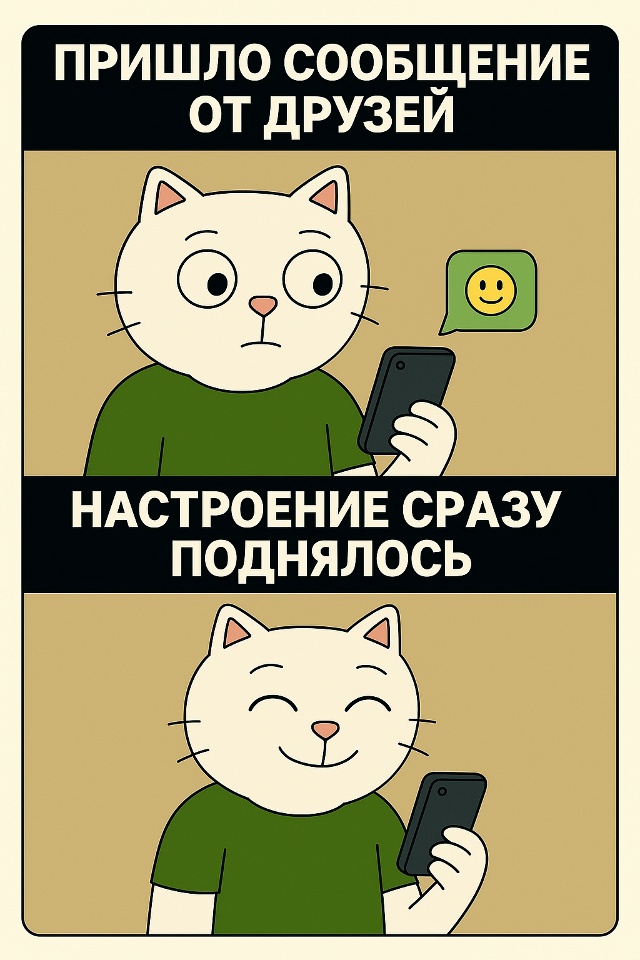 Странно, как друзья могут одним сообщением поднять нас...