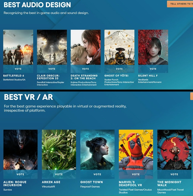 Стали известны все номинанты на премию The Game Awards 2025 во в...