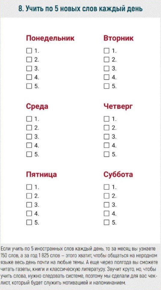 Несколько полезных чек-листов для вас ?