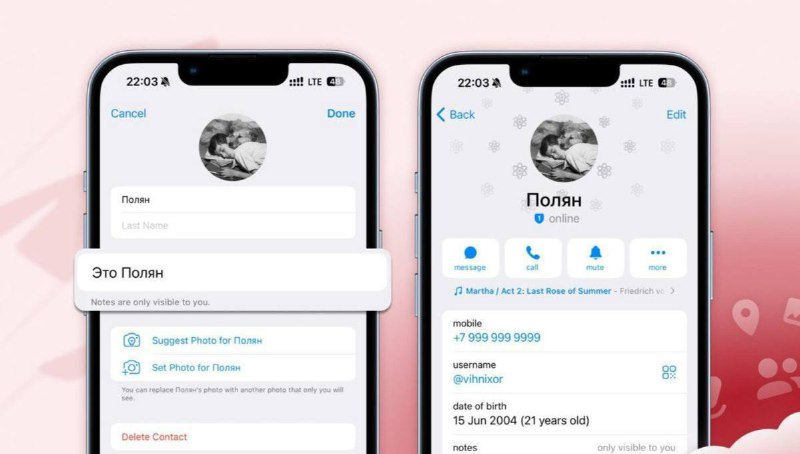 В Telegram подвезут функцию заметок к контактам — теперь можно будет подписывать контакты и владелец