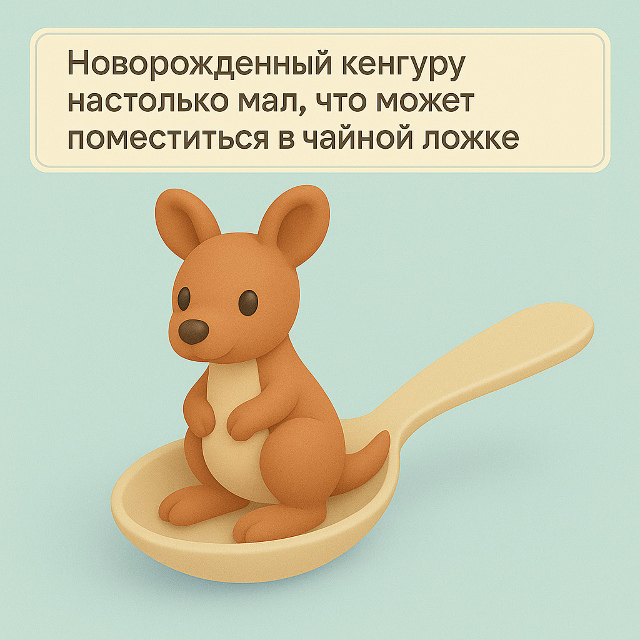 Крошечный кенгурёнок размером с чайную ложку
Новорож?...