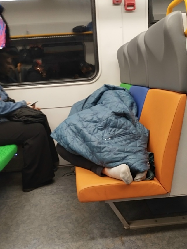 Товарищи! А давно у нас в электричках на Москву такой у?...