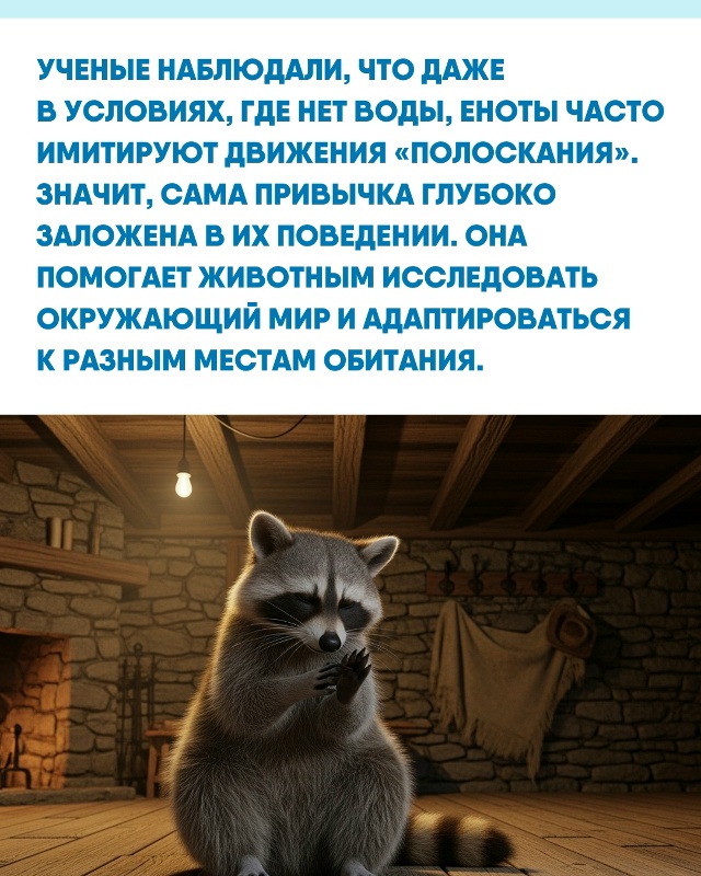 Привычка енотов «мыть» свою еду кажется нам человечес?...