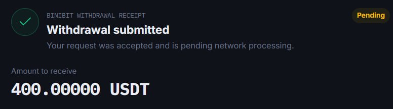 #binibit
Моя статистика:
Дата начала стейкинга: 04.06.2026
Сделал депозит: 1,000 usdt 😎
Сделал вы