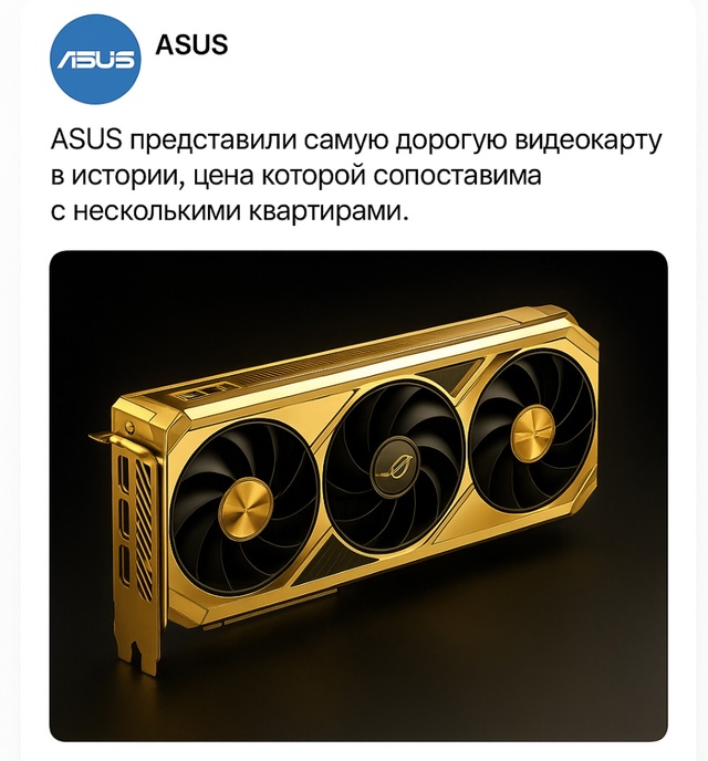 ASUS представили видеокарту дороже, чем вся ваша ипотека...