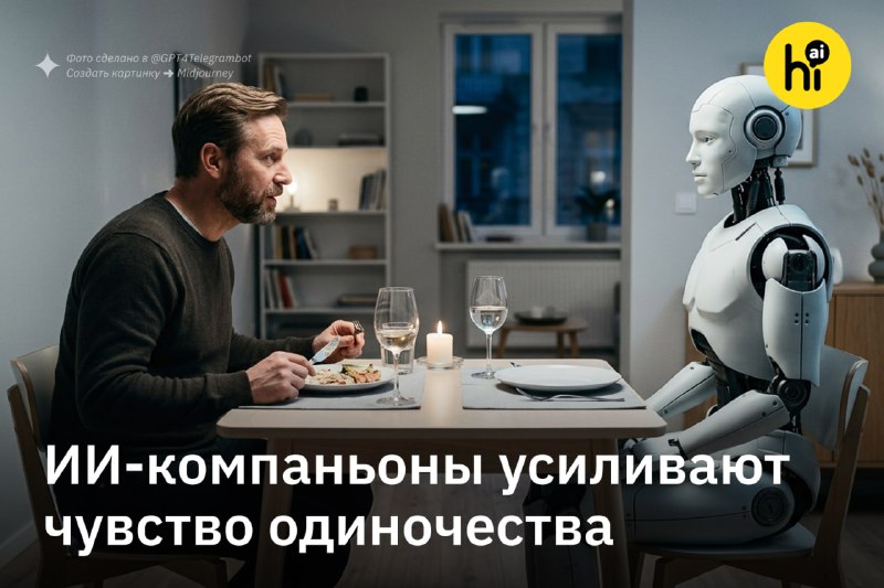 🤖 ИИ-компаньоны усиливают чувство одиночества
Replika, Character.​AI и другие подобные приложения п